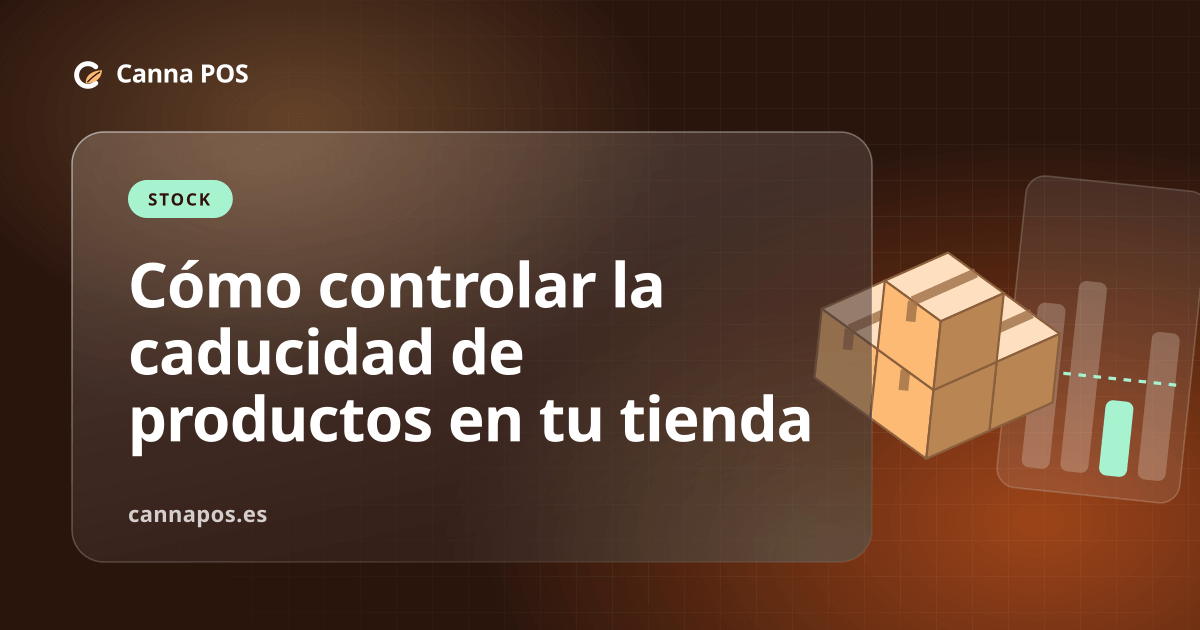 Empleado de una tienda CBD revisando fechas de caducidad y lotes en cajas del almacén