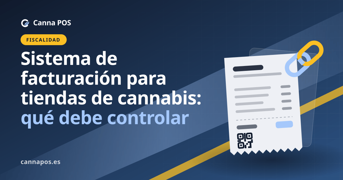 Dependiente registrando productos de CBD y parafernalia en un TPV junto a estanterías de una tienda especializada.
