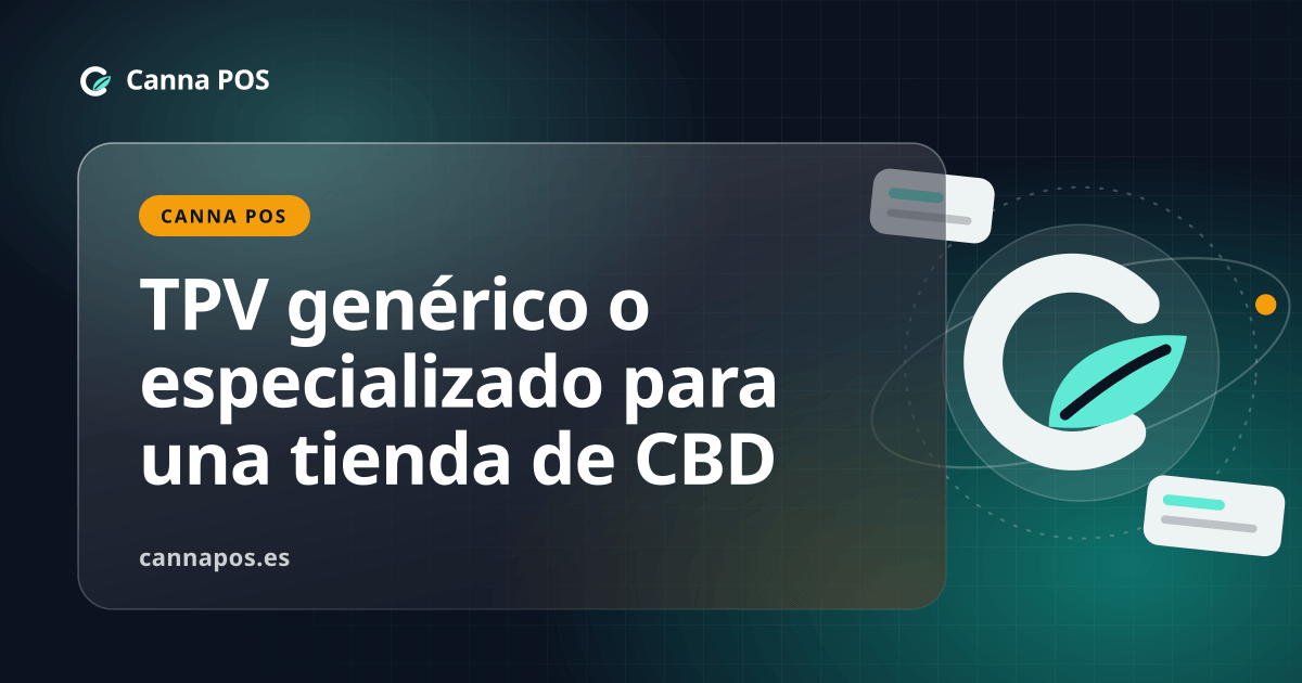 Dependiente de una tienda de CBD comprobando el stock y las variantes de productos en un TPV junto al mostrador